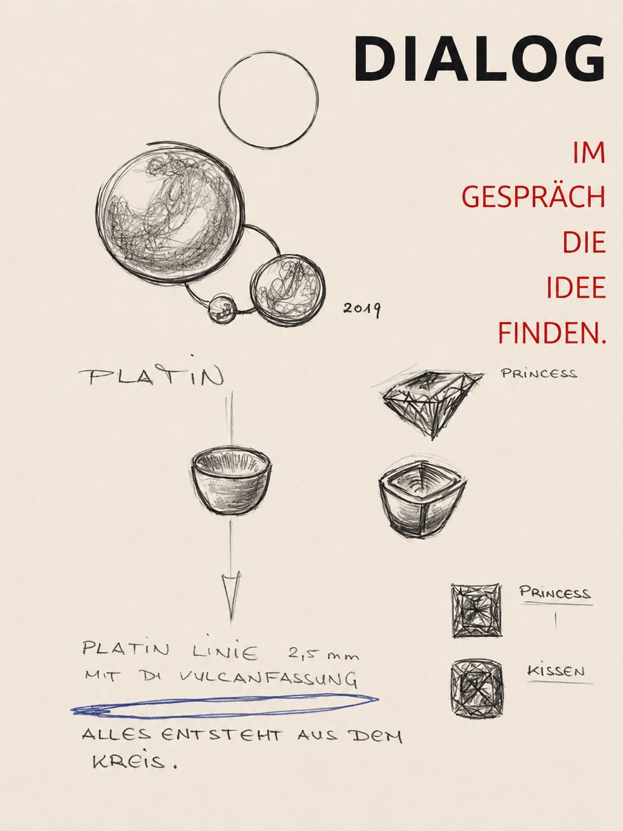 Persönliches Beratungsgespräch im Atelier von Juwelier Bradler